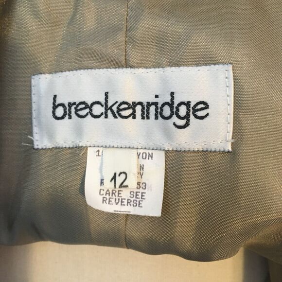 Breckenridge Vintage 80s Womens Tan Rayon Oversized Blazer sz 12, 42 bust Jacket - Picture 8 of 10